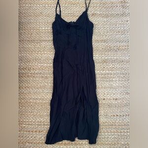 Black slit dress
